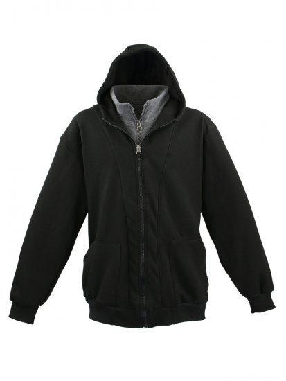 Lavecchia 109 Two-in-one Zipper Hoodie Black/Charcoal - Bluzy & bluzy z kapturem - Bluzy & Bluzy z kapturem 2XL-12XL