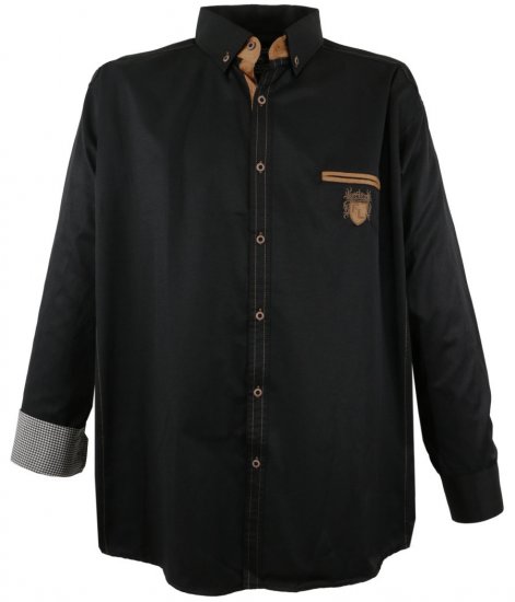 Lavecchia 1980 Long sleeve Shirt Dark Black - Koszule - Koszule 2XL-10XL