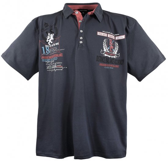 Lavecchia 2038 Printed Jersey Poloshirt Charcoal - Koszulki polo - Koszulki Polo 2XL-8XL