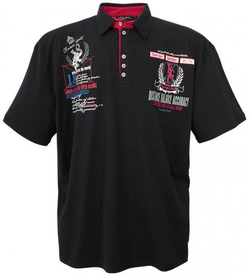 Lavecchia 2038 Printed Jersey Poloshirt Black - Koszulki polo - Koszulki Polo 2XL-8XL