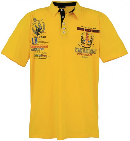 Lavecchia 2038 Printed Jersey Poloshirt Yellow - Koszulki polo - Koszulki Polo 2XL-8XL