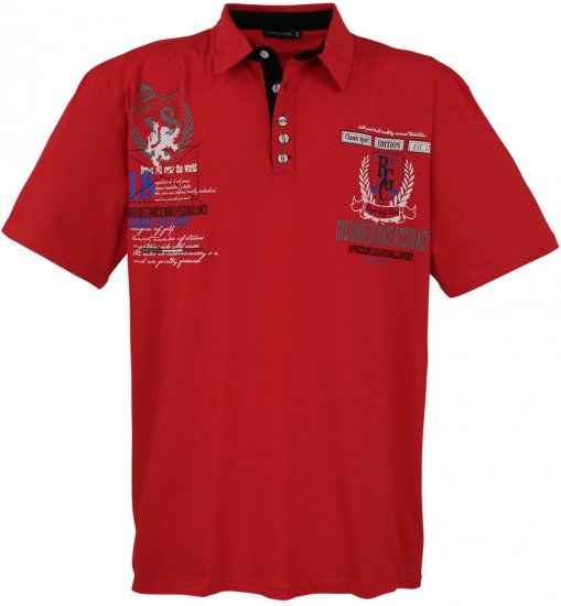 Lavecchia 2038 Printed Jersey Poloshirt Red - Koszulki polo - Koszulki Polo 2XL-8XL