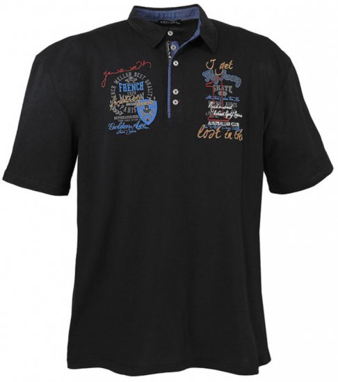 Lavecchia 3101 Printed Jersey Poloshirt Black - Koszulki polo - Koszulki Polo 2XL-8XL