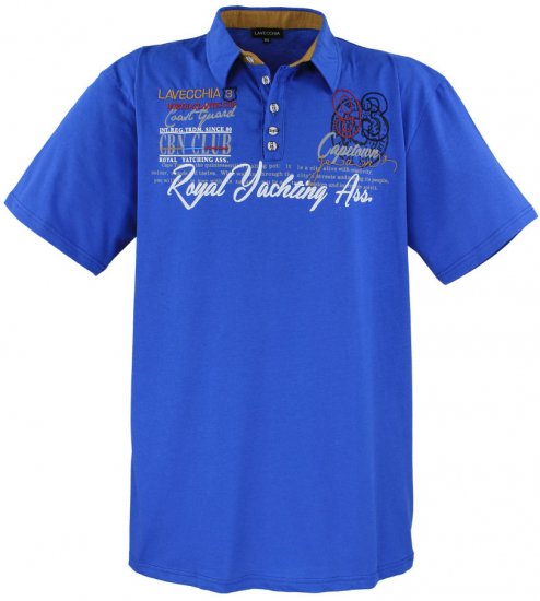 Lavecchia 4688 Printed Jersey Poloshirt Royal Blue - Koszulki polo - Koszulki Polo 2XL-8XL