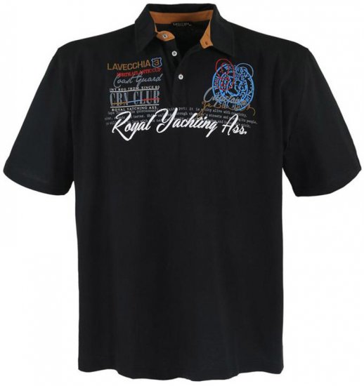 Lavecchia 4688 Printed Jersey Poloshirt Black - Koszulki polo - Koszulki Polo 2XL-8XL