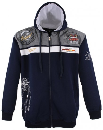 Lavecchia 2022 Printed Zipper Hoodie Navy - Bluzy & bluzy z kapturem - Bluzy & Bluzy z kapturem 2XL-12XL