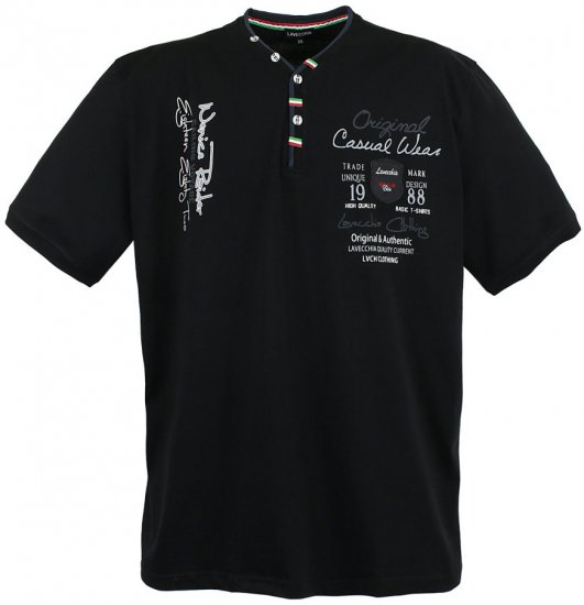 Lavecchia 2042 Printed T-shirt Black - Koszulki - T-shirty meskie Duże Rozmiary - 2XL-14XL