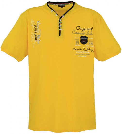 Lavecchia 2042 Printed T-shirt Yellow - Koszulki - T-shirty meskie Duże Rozmiary - 2XL-14XL