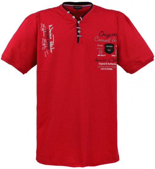Lavecchia 2042 Printed T-shirt Red - Koszulki - T-shirty meskie Duże Rozmiary - 2XL-14XL