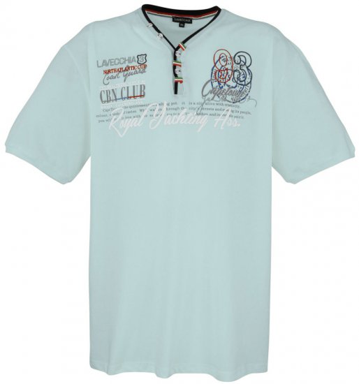 Lavecchia 608 Printed T-shirt Mint - Koszulki - T-shirty meskie Duże Rozmiary - 2XL-14XL