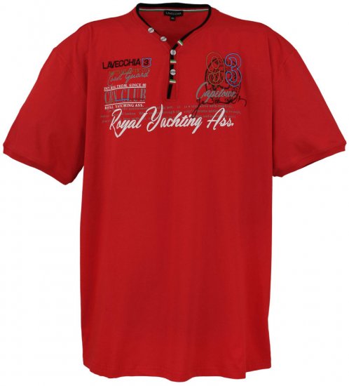 Lavecchia 608 Printed T-shirt Red - Koszulki - T-shirty meskie Duże Rozmiary - 2XL-14XL