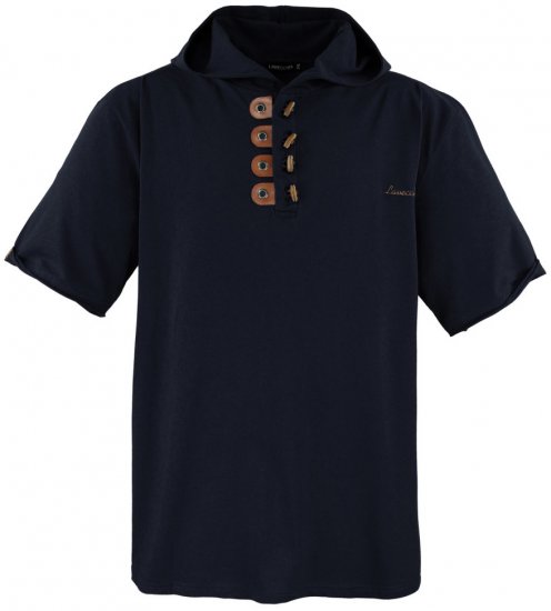 Lavecchia 609 T-shirt with Hoodie Black - Koszulki - T-shirty meskie Duże Rozmiary - 2XL-14XL