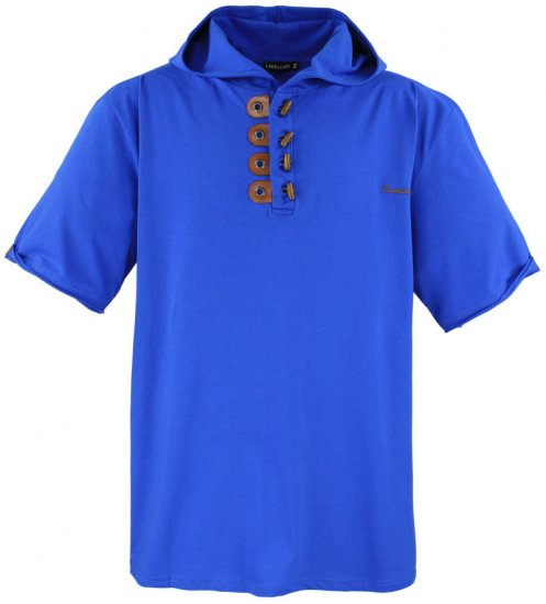 Lavecchia 609 T-shirt with Hoodie Royal Blue - Koszulki - T-shirty meskie Duże Rozmiary - 2XL-14XL