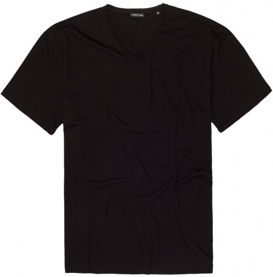 Lavecchia 124 V-neck T-shirt Black - Koszulki - T-shirty meskie Duże Rozmiary - 2XL-14XL
