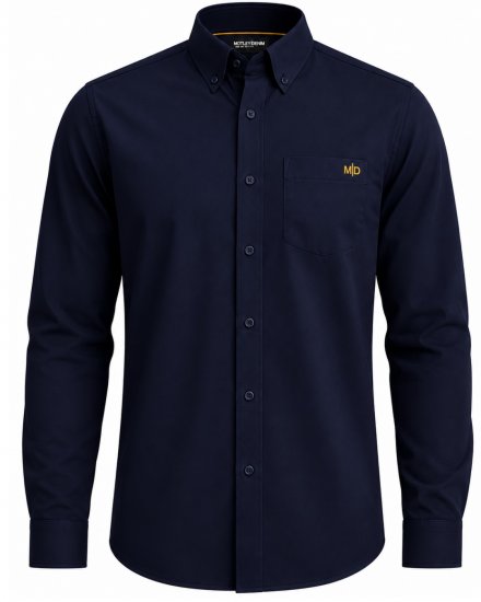 Motley Denim Lisbon Long Sleeve Shirt Navy - Koszule - Koszule 2XL-10XL