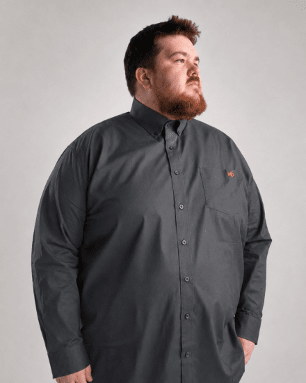 Motley Denim Lisbon Long Sleeve Shirt Charcoal - Koszule - Koszule 2XL-10XL