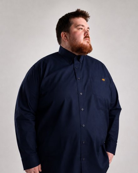 Motley Denim Lisbon Long Sleeve Shirt Navy - Koszule - Koszule 2XL-10XL