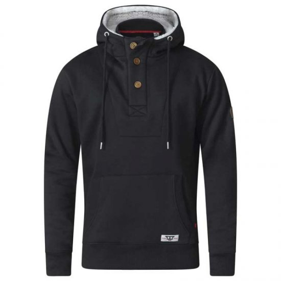 D555 Lorenzo Half zip Hoodie Black - Bluzy & bluzy z kapturem - Bluzy & Bluzy z kapturem 2XL-12XL