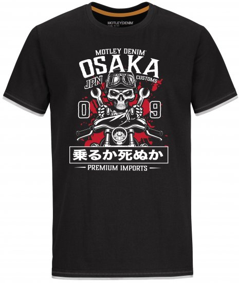 Motley Denim T-shirt Ludlow Black - Koszulki - T-shirty meskie Duże Rozmiary - 2XL-14XL