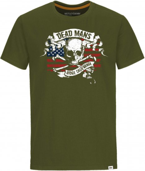 Motley Denim Luton T-Shirt Dark Khaki - Koszulki - T-shirty meskie Duże Rozmiary - 2XL-14XL