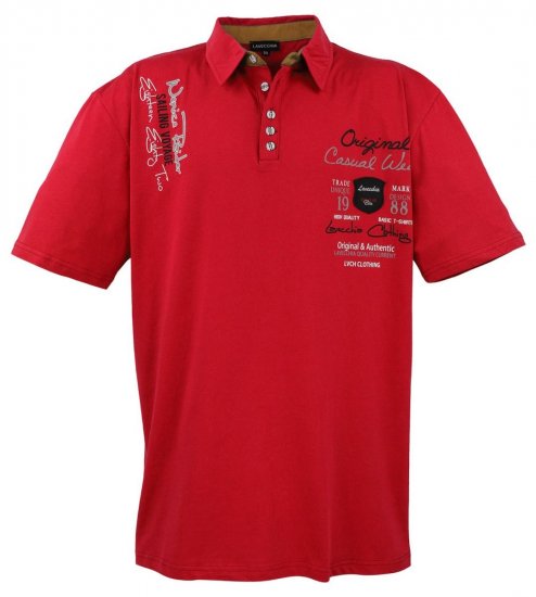 Lavecchia 610 T-shirt z kołnierzykiem Czerwona - Koszulki polo - Koszulki Polo 2XL-8XL
