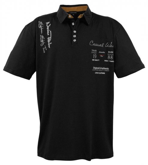 Lavecchia 610 T-shirt z kołnierzykiem Czarna - Koszulki polo - Koszulki Polo 2XL-8XL