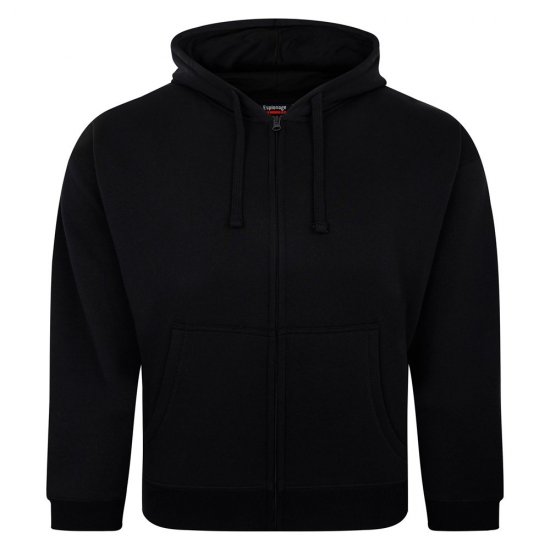 Espionage LW162 Hooded Zip Through Sweat Shirt Czarny - Bluzy & bluzy z kapturem - Bluzy & Bluzy z kapturem 2XL-12XL