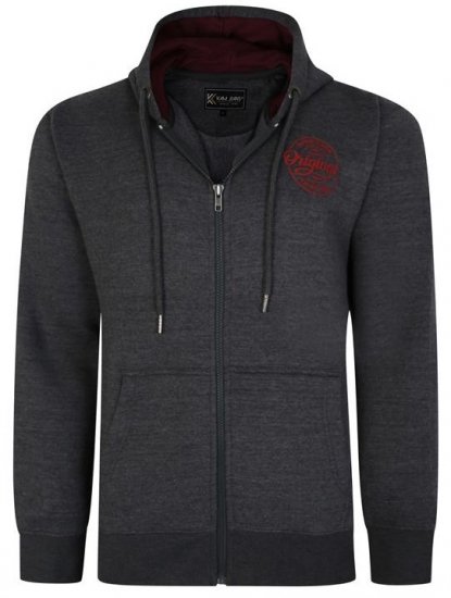 Kam Jeans 7060 Zip Thru Originals Denim Hoodie Charcoal - Bluzy & bluzy z kapturem - Bluzy & Bluzy z kapturem 2XL-12XL
