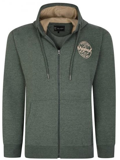 Kam Jeans 7060 Zip Thru Originals Denim Hoodie Khaki - Bluzy & bluzy z kapturem - Bluzy & Bluzy z kapturem 2XL-12XL