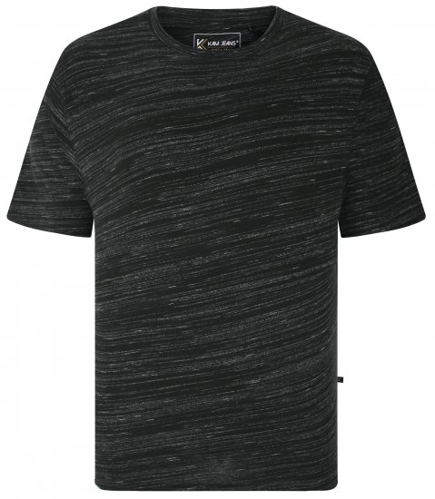 Kam Jeans 5738 Injected Marl Crew Neck T-Shirt Black - Koszulki - T-shirty meskie Duże Rozmiary - 2XL-14XL