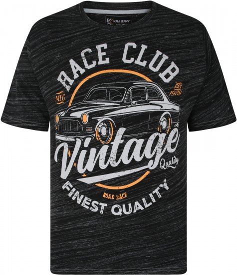 Kam Jeans 5740 Race Club Injected Marl Tee Black - Koszulki - T-shirty meskie Duże Rozmiary - 2XL-14XL