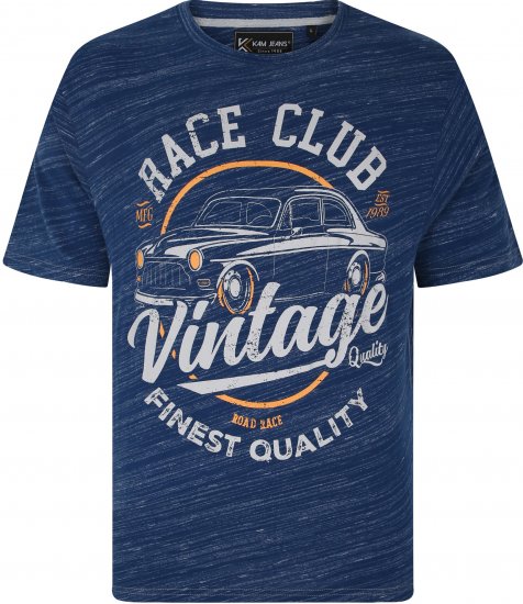Kam Jeans 5740 Race Club Injected Marl Tee Indigo - Koszulki - T-shirty meskie Duże Rozmiary - 2XL-14XL
