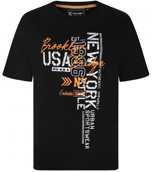 Kam Jeans 5736 NY Print T-Shirts 2-Pack - Koszulki - T-shirty meskie Duże Rozmiary - 2XL-14XL