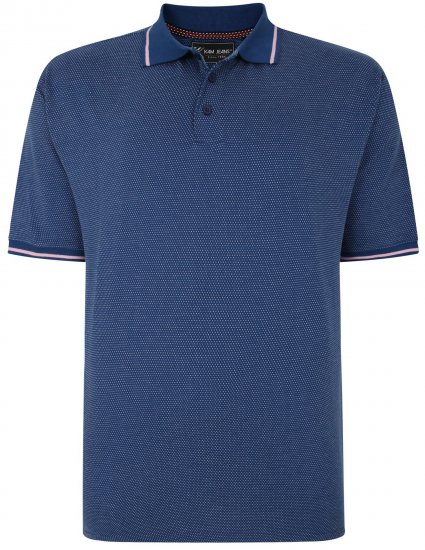 Kam Jeans 5486 Dobby Print Jersey Polo Moonlight - Koszulki polo - Koszulki Polo 2XL-8XL