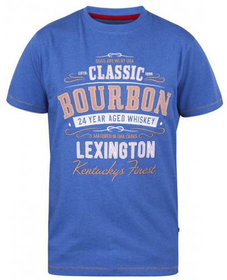 D555 Macmillan Bourbon Whiskey Crew Neck T-Shirt Blue - Koszulki - T-shirty meskie Duże Rozmiary - 2XL-14XL