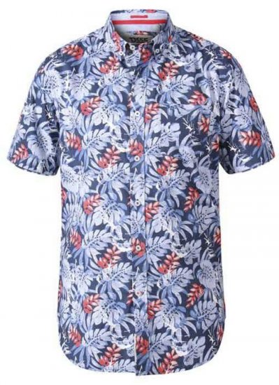 D555 Malibu Hawaiian Short Sleeve Shirt Blue - Koszule - Koszule 2XL-10XL
