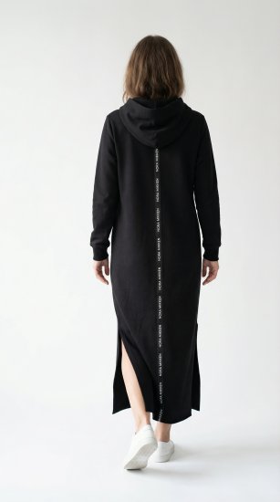 Nora Mikken MARI Maxi Hoodie Dress Black - Bluzy & bluzy z kapturem - 