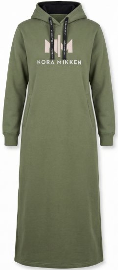 Nora Mikken MARI Maxi Hoodie Dress Green - Bluzy & bluzy z kapturem - 
