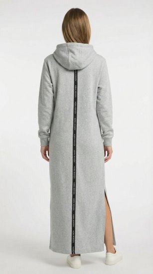 Nora Mikken MARI Maxi Hoodie Dress Grey - Bluzy & bluzy z kapturem - 