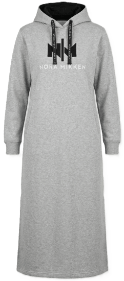 Nora Mikken MARI Maxi Hoodie Dress Grey - Bluzy & bluzy z kapturem - 