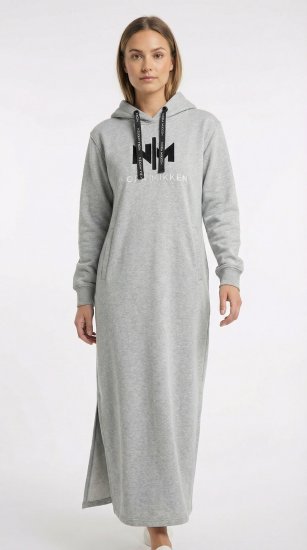 Nora Mikken MARI Maxi Hoodie Dress Grey - Bluzy & bluzy z kapturem - 