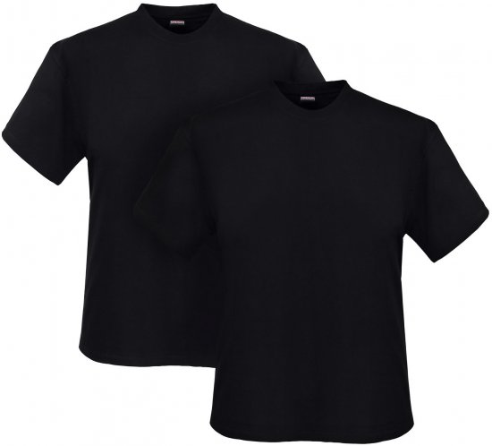Adamo Marlon Comfort fit 2-pack T-shirt Black - Koszulki - T-shirty meskie Duże Rozmiary - 2XL-14XL