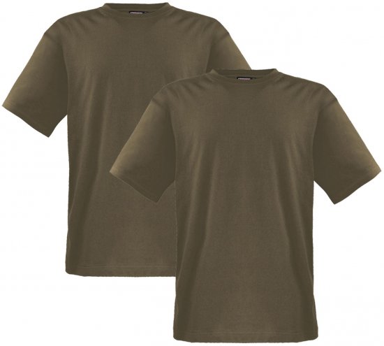 Adamo Marlon Comfort fit 2-pack T-shirt Khaki - Koszulki - T-shirty meskie Duże Rozmiary - 2XL-14XL