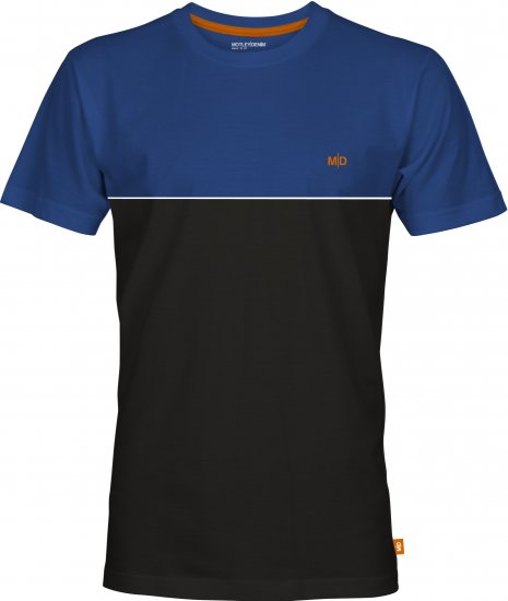 Motley Denim Athens Two-Toned T-Shirt Black/Royal Blue - Koszulki - T-shirty meskie Duże Rozmiary - 2XL-14XL