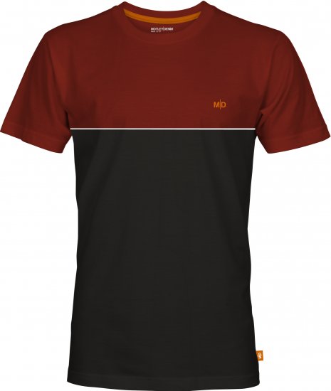 Motley Denim Athens Two-Toned T-Shirt Black/Red - Koszulki - T-shirty meskie Duże Rozmiary - 2XL-14XL