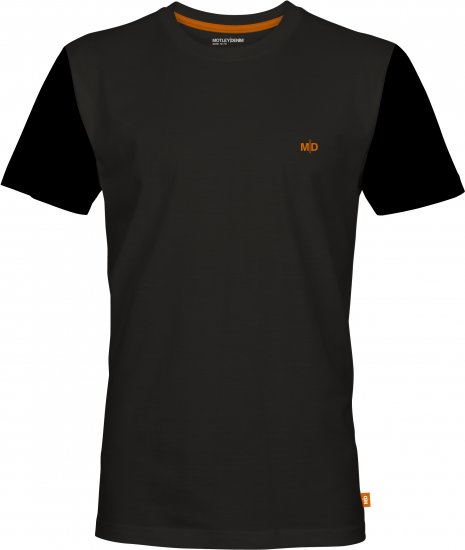 Motley Denim Granada Black Short Sleeved T-Shirt Charcoal - Koszulki - T-shirty meskie Duże Rozmiary - 2XL-14XL