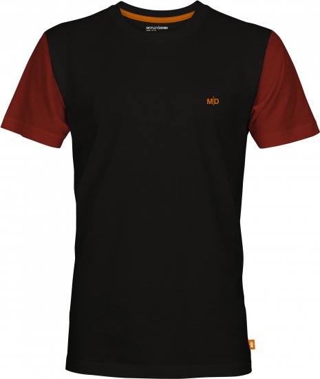 Motley Denim Vigo Colored Short Sleeve T-Shirt Black/Red - Koszulki - T-shirty meskie Duże Rozmiary - 2XL-14XL