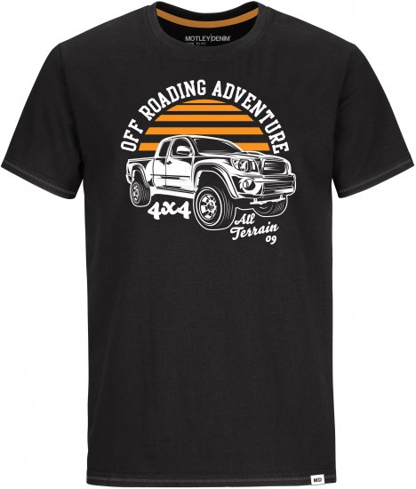 Motley Denim Meltham T-shirt Black - Koszulki - T-shirty meskie Duże Rozmiary - 2XL-14XL