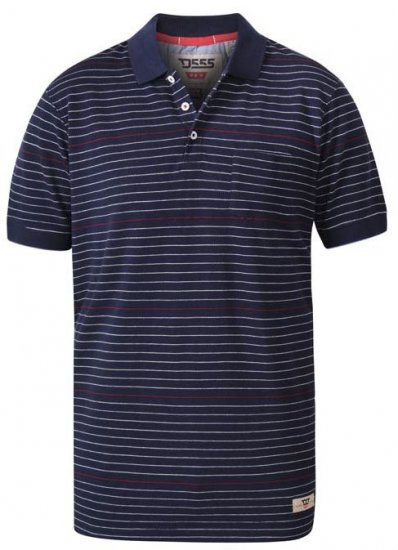 D555 Metro Stripe Jersey Polo Navy Stripe - Koszulki polo - Koszulki Polo 2XL-8XL