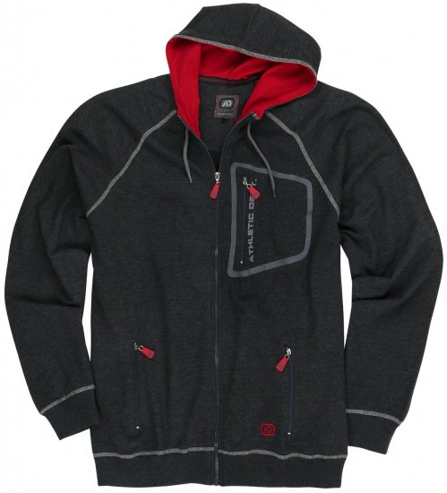 Adamo Michael Hoodie with Zipper Charcoal - Bluzy & bluzy z kapturem - Bluzy & Bluzy z kapturem 2XL-12XL